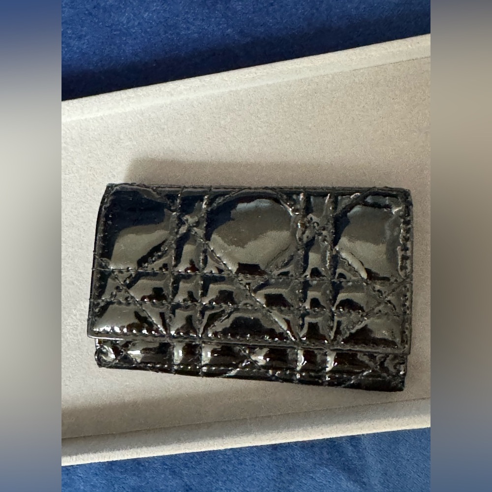 Dior Black Key Card Holder Sleek Minimalist Design- authentic